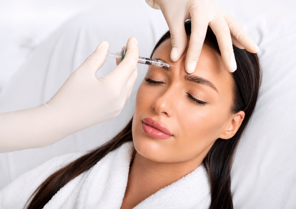 A woman getting BOTOX® Cosmetic injections in her forehead in Salt Lake City